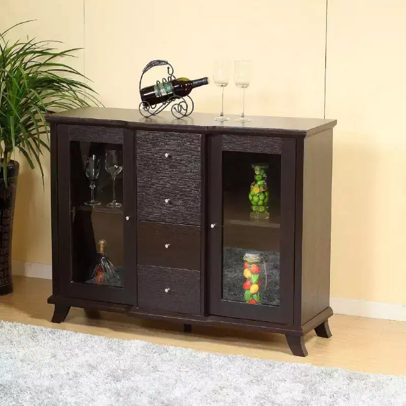 Brassex Elijah Armoire de rangement cerisier foncé