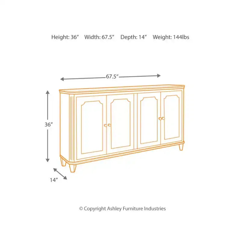 Meubles de rangement décoratifs Natura – Signature Design by Ashley : buffet de style rustique, surface en placage de bois, 4 portes