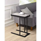 24/7 Shop At Home Callander Table d'appoint réglable en hauteur avec rangement dissimulé noir sable/gris clair : Finition métallique, Structure en acier