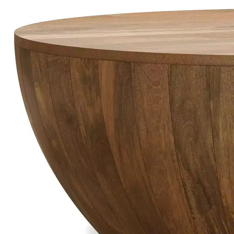 Table basse ronde Keystone en bois naturel - WyndenHall