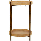 Table d'appoint en rotin moderne marron - Olivia & May