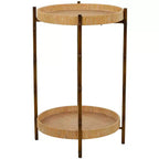 Table d'appoint en rotin moderne marron - Olivia & May