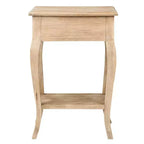 Table d'appoint Promenade 28" avec tiroir et étagère, couleur beige, de marque East at Main : Bois de manguier, aucun assemblage requis