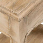 Table d'appoint Promenade 28" avec tiroir et étagère, couleur beige, de marque East at Main : Bois de manguier, aucun assemblage requis