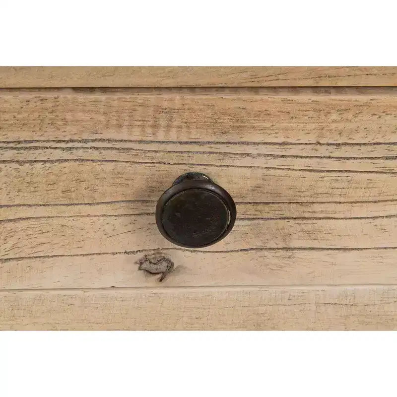 Table d'appoint Promenade 28" avec tiroir et étagère, couleur beige, de marque East at Main : Bois de manguier, aucun assemblage requis