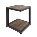 Lot de 2 tables basses et d'appoint industrielles Felcor Noyer foncé/Noir - miBasics