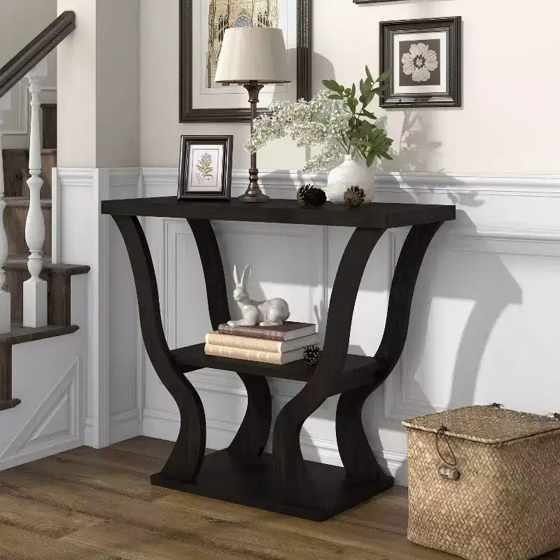 24/7 Shop At Home Table console de rangement transitoire Niccila 39 po Espresso