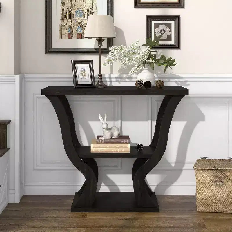 24/7 Shop At Home Table console de rangement transitoire Niccila 39 po Espresso