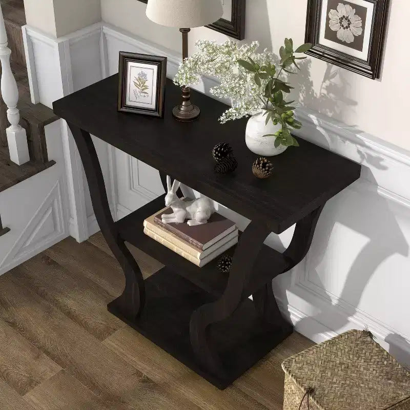 24/7 Shop At Home Table console de rangement transitoire Niccila 39 po Espresso