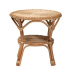 Baxton Studio Abbey Table basse en rotin antique marron naturel : Aucun assemblage requis, pieds à 4 points, 56,9 cm de hauteur