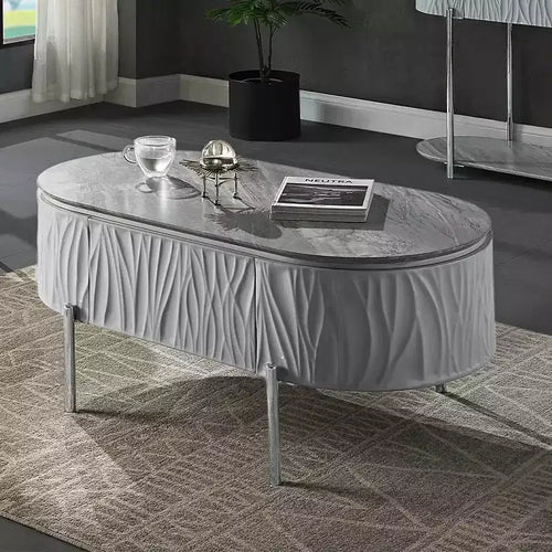 Table basse Yukino Acme Furniture, finition gris/chrome