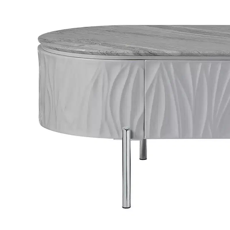 Table basse Yukino Acme Furniture, finition gris/chrome