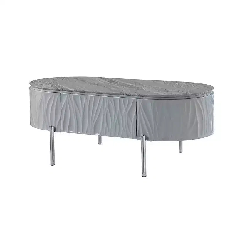 Table basse Yukino Acme Furniture, finition gris/chrome