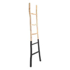 Échelle décorative en bois Storied Home pour couvertures, noire : aucun assemblage requis, accent décoratif, porte-serviettes, cadre en bois, 5 barreaux