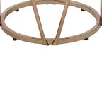 Table d'appoint Cicatrix 22 po, plateau en verre effet marbre noir, finition champagne – Acme Furniture : Ronde, aucun assemblage requis, cadre métallique
