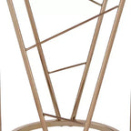 Table d'appoint Cicatrix 22 po, plateau en verre effet marbre noir, finition champagne – Acme Furniture : Ronde, aucun assemblage requis, cadre métallique