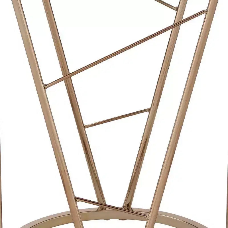 Table d'appoint Cicatrix 22 po, plateau en verre effet marbre noir, finition champagne – Acme Furniture : Ronde, aucun assemblage requis, cadre métallique