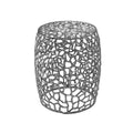 Christopher Knight Home Miles Modern Aluminum Drum Shape End Table Silver Nickel