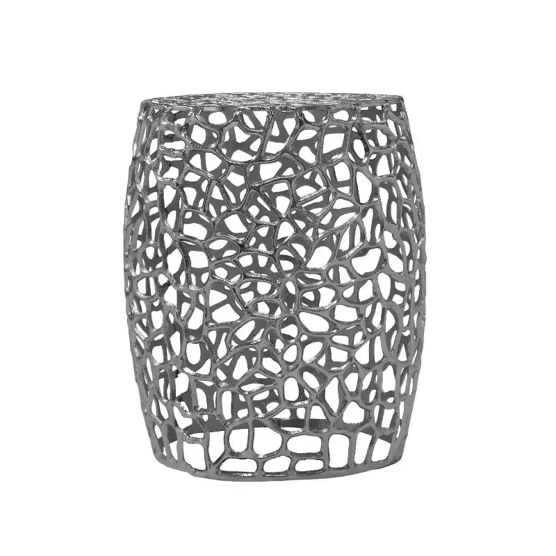 Christopher Knight Home Miles Table d'appoint moderne en aluminium en forme de tambour, nickel argenté