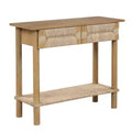 Nathan James Beacon Seagrass Console Table Light Brown