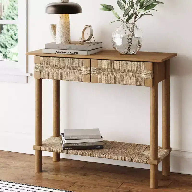Nathan James Beacon Console en jonc de mer marron clair