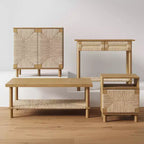 Nathan James Beacon Console en jonc de mer marron clair
