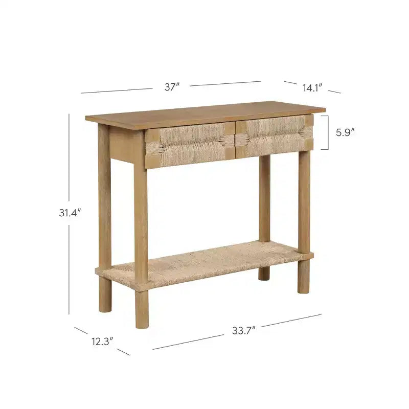 Nathan James Beacon Console en jonc de mer marron clair