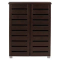Adalwin Modern and Contemporary 2-Door Wooden Entryway Shoes Storage Cabinet: Holds 15 Pairs, PVC Legs - Baxton Studio