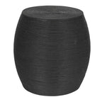 Storied Home Round Barrel Side Table Black