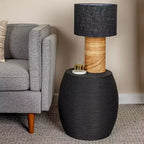 Table d'appoint ronde Storied Home Round Barrel Side Table noire