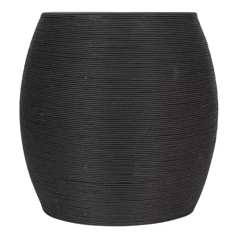 Table d'appoint ronde Storied Home Round Barrel Side Table noire