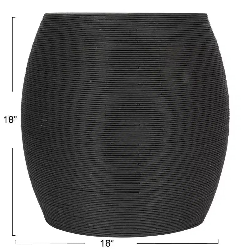 Table d'appoint ronde Storied Home Round Barrel Side Table noire