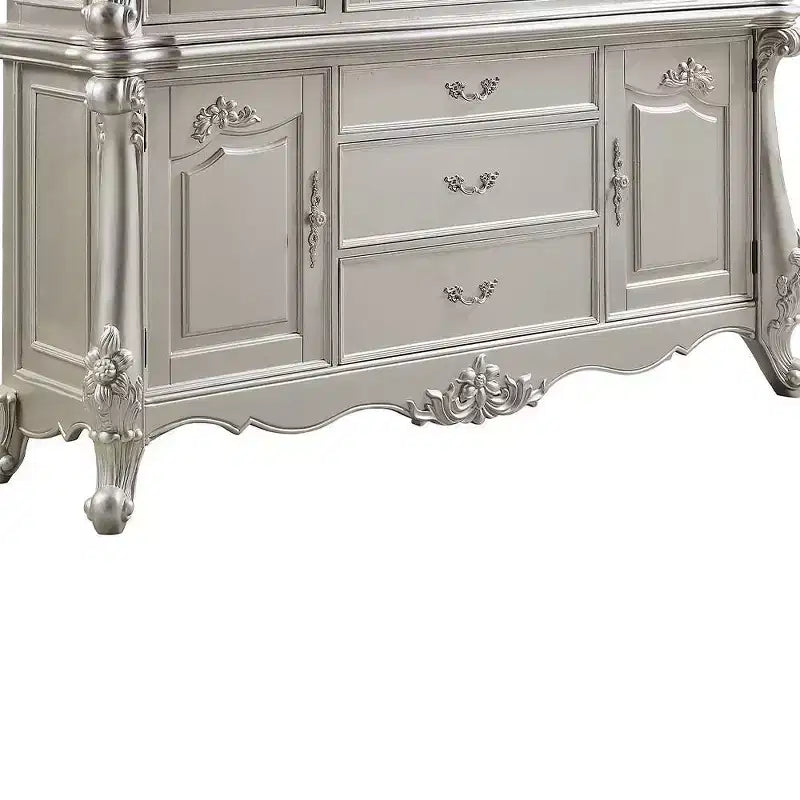 Meuble de rangement décoratif Bently Champagne de 76 po – Acme Furniture : Verre trempé, bois composite, aucun assemblage requis