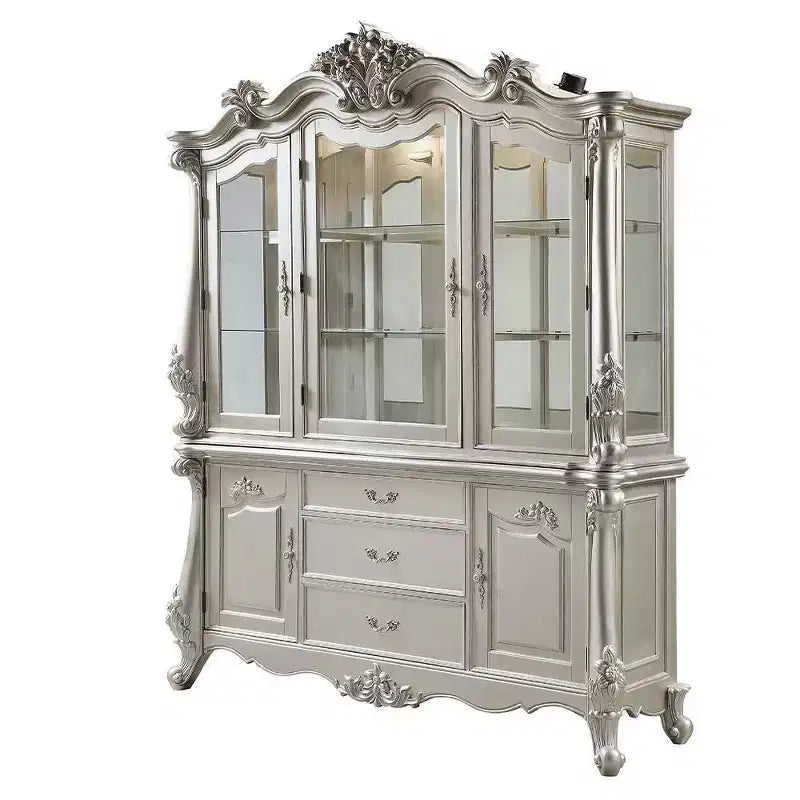 Meuble de rangement décoratif Bently Champagne de 76 po – Acme Furniture : Verre trempé, bois composite, aucun assemblage requis