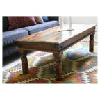 Table basse rustique Thakat fabriquée à la main - (16H x 43L x 24P) - Naturel - Timbergirl : Bois de rose indien massif, Entretien à sec