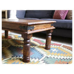 Table basse rustique Thakat fabriquée à la main - (16H x 43L x 24P) - Naturel - Timbergirl : Bois de rose indien massif, Entretien à sec