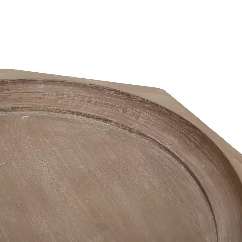 Table d'appoint de style champêtre Catawissa avec plateau octogonal naturel - Christopher Knight Home : Élégant piètement en pattes d'araignée, finition imitation bois