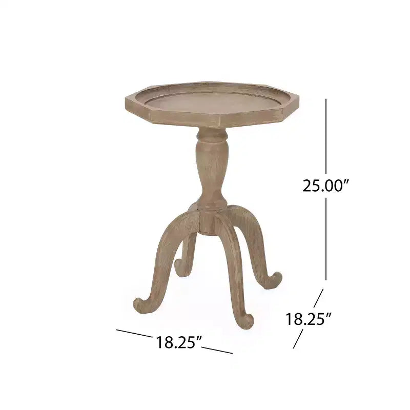 Table d'appoint de style champêtre Catawissa avec plateau octogonal naturel - Christopher Knight Home : Élégant piètement en pattes d'araignée, finition imitation bois