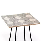 Table d'appoint carrée Holli Zollinger Playa Diamond Black/Black - Deny Designs : Minimaliste, résistante aux taches, pieds en acier