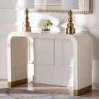 Table console en coquille capiz nacre beige/blanc/or bali & pari Carlyn