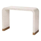 Table console en coquille capiz nacre beige/blanc/or bali & pari Carlyn