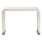 Table console en coquille capiz nacre beige/blanc/or bali & pari Carlyn