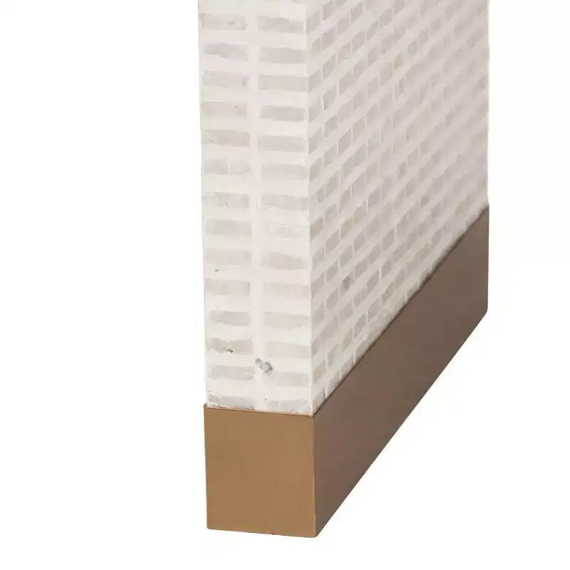 Table console en coquille capiz nacre beige/blanc/or bali & pari Carlyn
