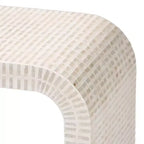 Table console en coquille capiz nacre beige/blanc/or bali & pari Carlyn