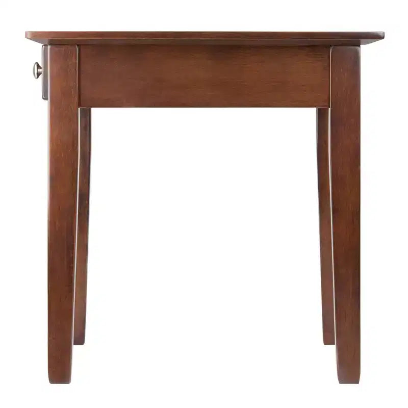 Table d'appoint Rochester avec tiroir, style Shaker - Noyer antique - Winsome : Table d'appoint carrée, pieds fuselés, rangement