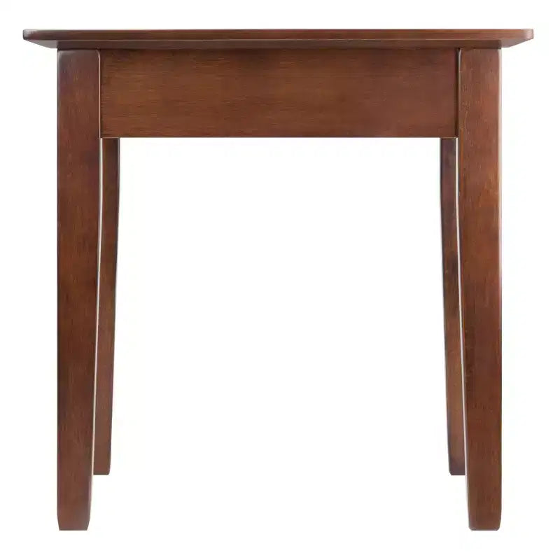 Table d'appoint Rochester avec tiroir, style Shaker - Noyer antique - Winsome : Table d'appoint carrée, pieds fuselés, rangement