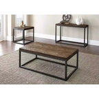 Table d'appoint Lorenza en métal marron – Steve Silver Co. : finition nickel vintage, motif chevrons en acacia, forme carrée