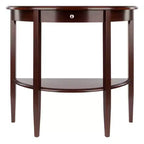 Winsome Concord Hall / Console Table, demi-lune avec tiroir et étagère – Noyer antique : Meuble d'entrée avec rangement, bois composite