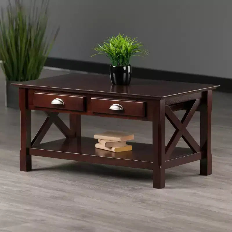 Table basse Xola avec 2 tiroirs - Cappuccino - Winsome