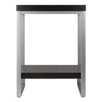Table d'appoint Jared, tube d'acier émaillé - Espresso foncé - Winsome : 61 cm de hauteur, style contemporain, support d'imprimante, cadre en métal